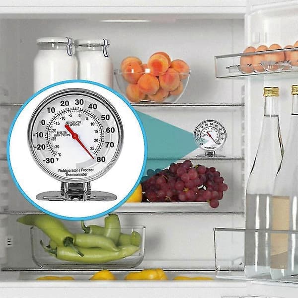 Kylskåpstermometer i rostfritt stål Frystemperaturmätare Mini Termometer Grill För Hem Kök