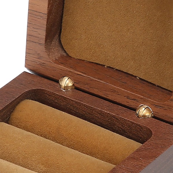 Träringlåda Smyckesförvaring Display Case Organizer för Förslag Bröllopsceremoni