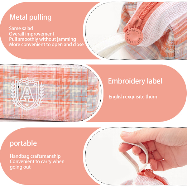 Blyantsæske Bærbar Kosmetikpose med Håndtag Holdbar Pen Pouch