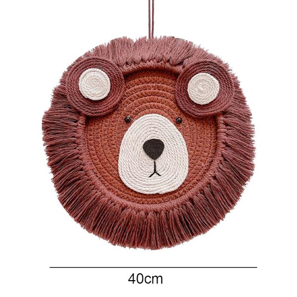 Lion Tiger Macrame Väggkonst, Handgjord Barnkammare W