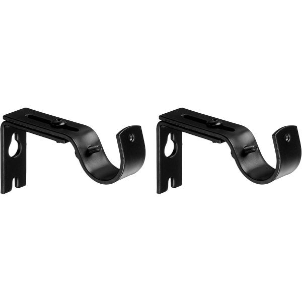 AmazonBasics Adjustable Curtain Rod Wall Bracket Hooks, Set of 2