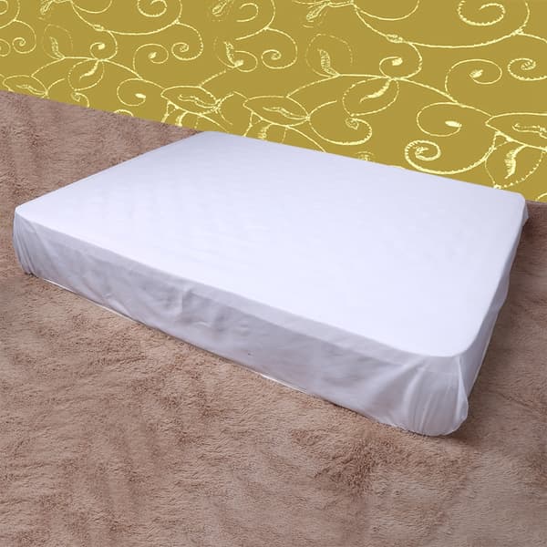 Queen Size Ren Vit Polyester Mjukt Bekvämt Madrasskydd Överdrag Hushåll Sovrum Användning