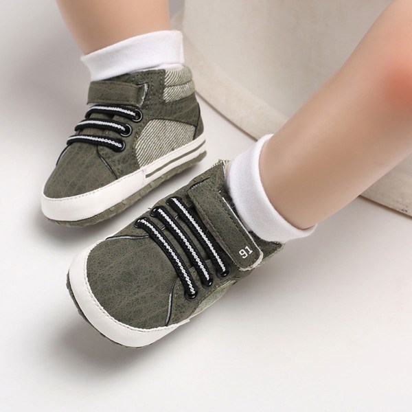 Baby Boys Girls High Top Sneakers Mjuka sulor Anti Skid Infant An