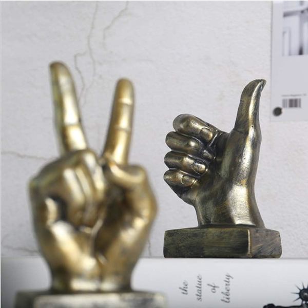 Hand Finger Gesture Desk Statues Fingers Skulptur Kreativ Hem