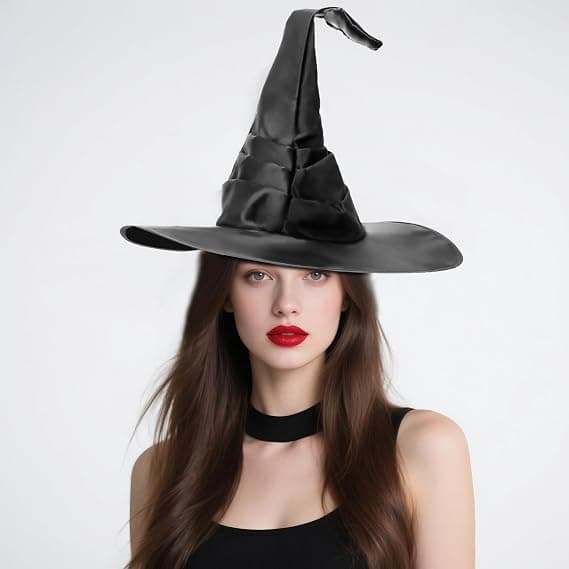 Halloween COS Trollmann/Heksehatt, Maskeradeball og Rollespillfester, Svart Heksehatt