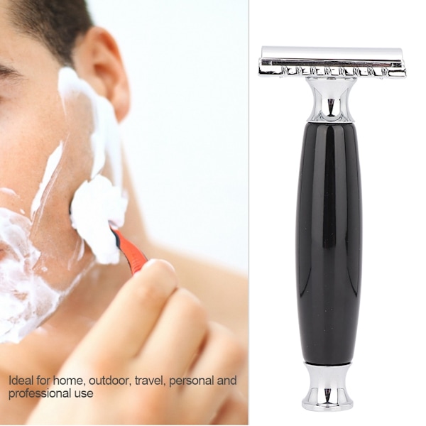 Men Retro Shaver Set Classic Razor Beard Brush Shaver Stand Holder Manual Shaving Set Black