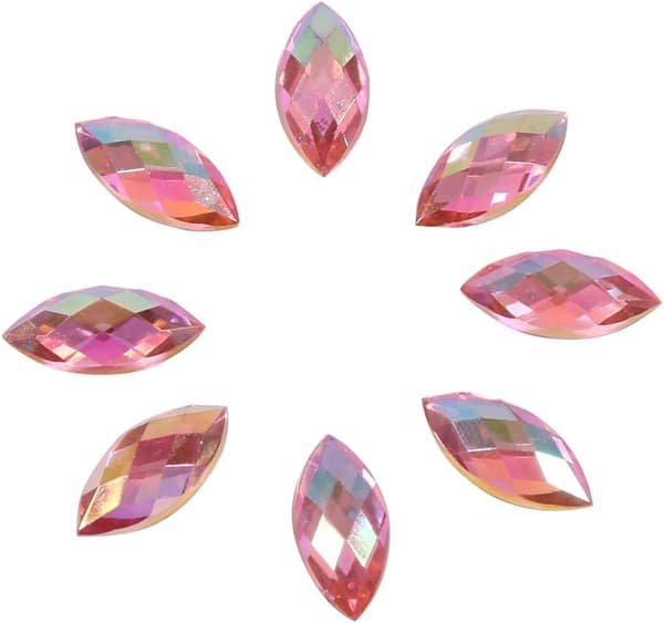 500 stk. 7x15 mm Krystall Rhinestones Akryl Flat Bakside Hesteøye Sha