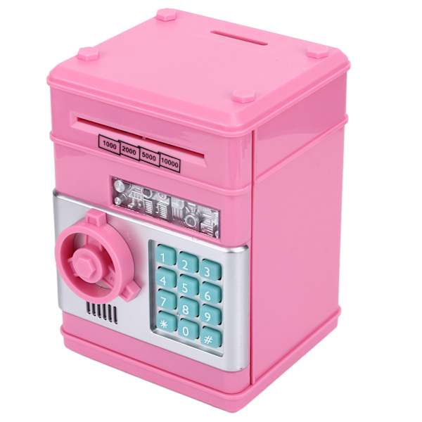 Spargris Mini Automatisk Myntsparande Sparbössa Heminredning Artikel Leksak Present till Barn Rosa