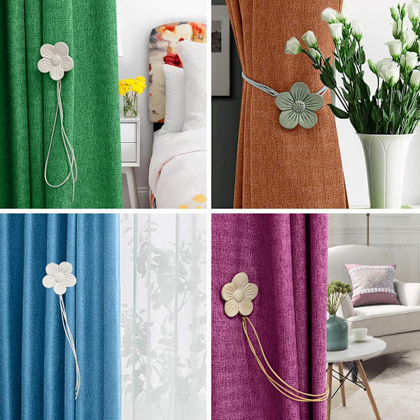 Vintage-tyylinen magneettinen verhoklipsu, 1 pari hartsi kukka verhoklipsu