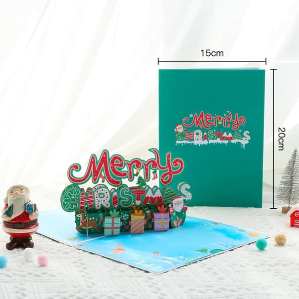 3 st 3D Pop Up Julkort Gott Nytt År Kort Presentkort