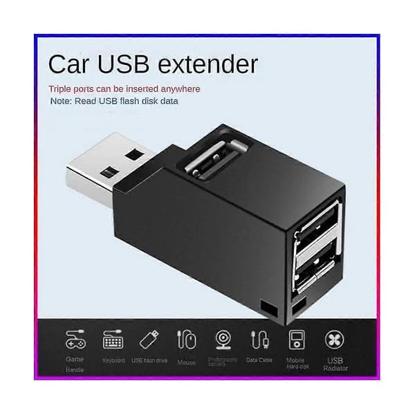 USB 2.0 Hub Adapter Förlängare Mini Splitter Box 3 Portar För PC Laptop Mobiltelefon Höghastighets U-disk