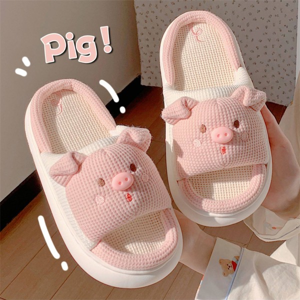 Piirretty Sika Tossut Naiset Kawaii Kotitossut Söpöt Tossut