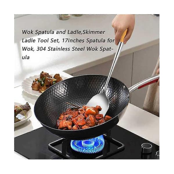 Suppeøse, 43 cm Spatel For Wok, Mindre Stålskjeer Ing Med -ant Han