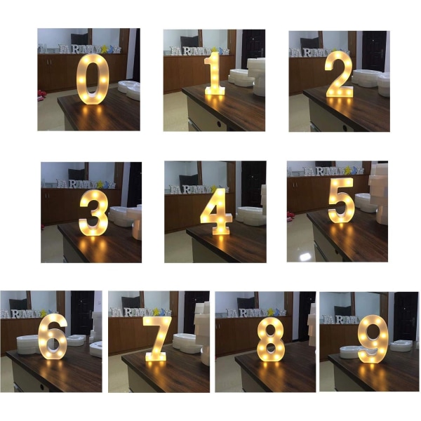 LED Zahlen Lampe Nummer Beleuchtete Ziffern 0 bis 9,Led