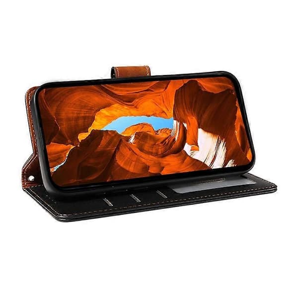 Kompatibelt fodral för Google Pixel 9 Pro XL / 9 Pro, RFID-läderplånbok med handledsrem Black