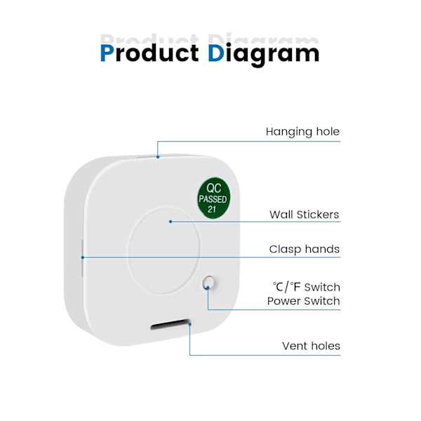 Digital Termometer-Hygrometer Luftfugtighed Temperaturmåler