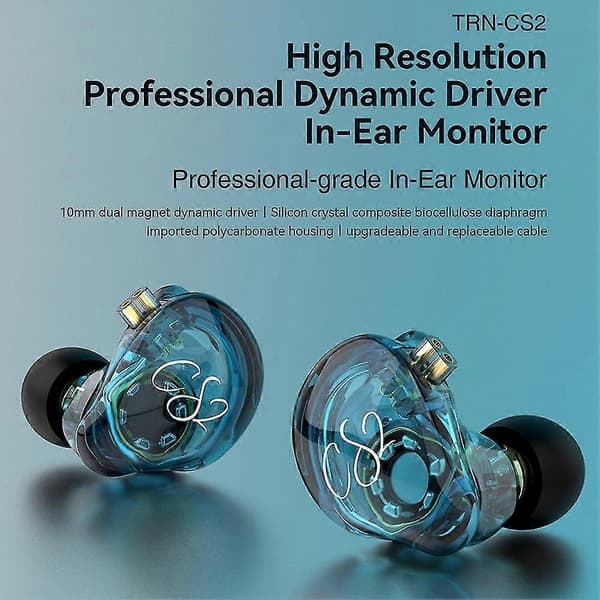 Cs2 Hi-Fi Kablede Hodetelefoner In-ear 1dd Dynamisk Hifi Subwoofer Ørepropper Løping Støyreduksjon