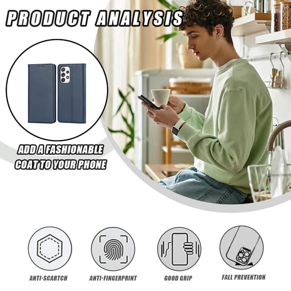 Samsung Galaxy A52 / A52s - Silkeblødt lædercover - Blå