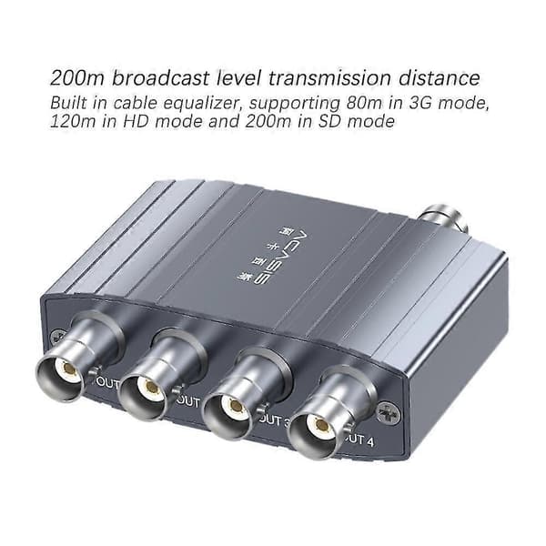 SDI Splitter 1 X 4 Multimedia Splitter SDI 1080p 60Hz Expander 1 Til 4 Port Adapter EU Plugg