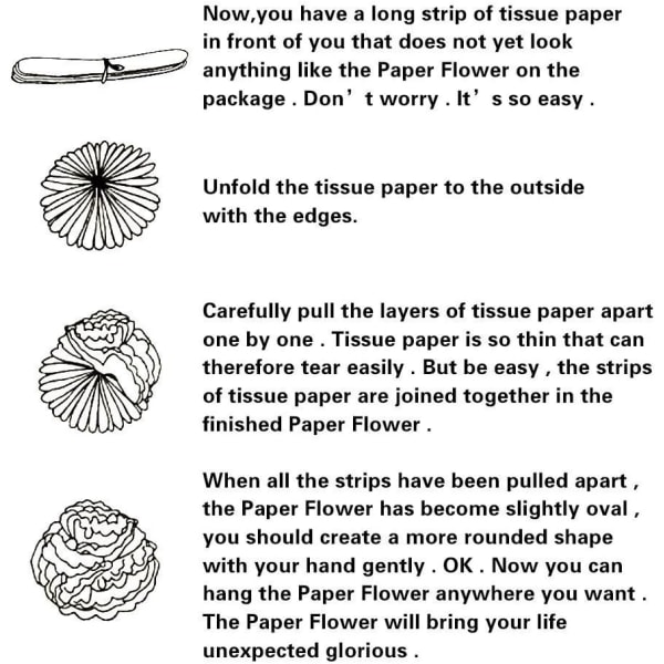 18 stycken silkespapper pompoms blommor boll dekorativt papper