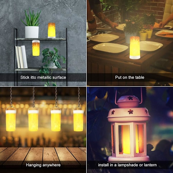 LED-liekkilamppu, USB-ladattava liekki-yölamppu, vedenkestävä