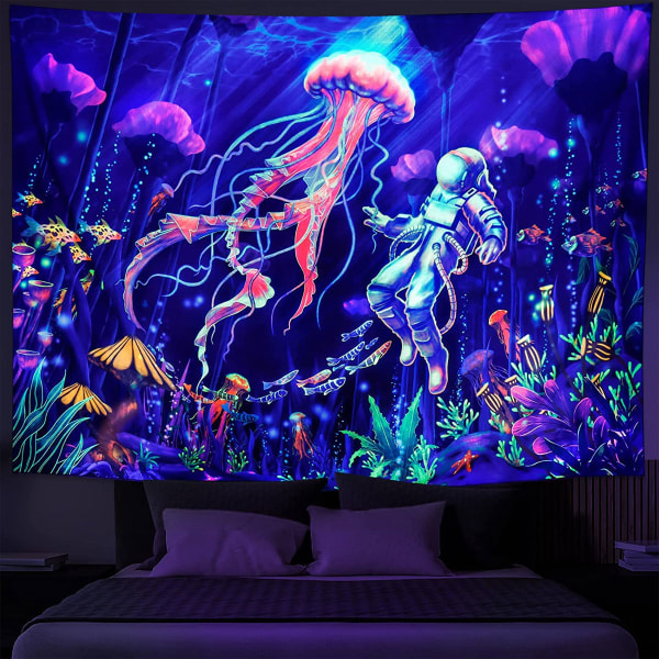 Tapestry UV-reaktion växtmanet tapestry neon galax rymden