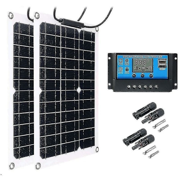 Solenergilösning, Allvädersladdning 600W Solpanel Kit, Kraftfull Uteffekt 18V Hög Effektivitet Lättviktsdesign för Bilbatterier Bilar