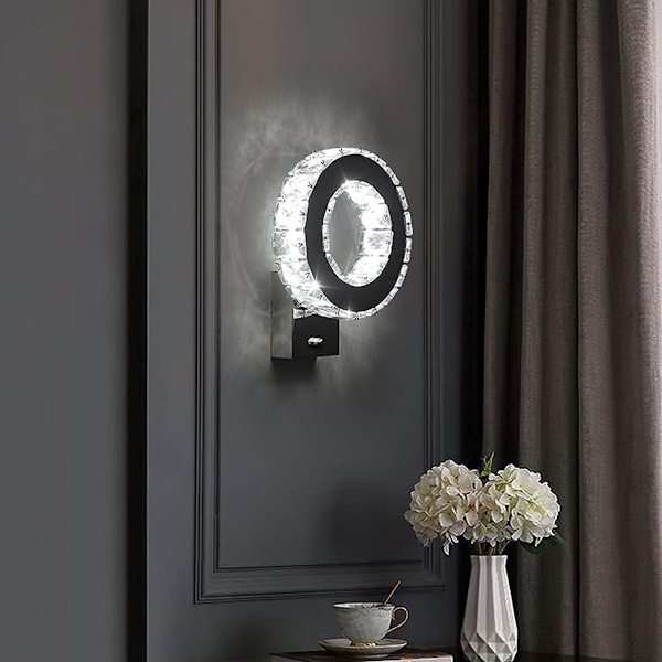 Taklampa för matsal och vardagsrum, kristalltaklampa 3 ringar design Direktstart utan flimmer Enkel installation för sovrum flickrum