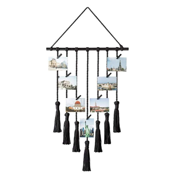 40*65cm Væghængt Vævet Gobelin med Kvaster - Boheme Hjem Decor
