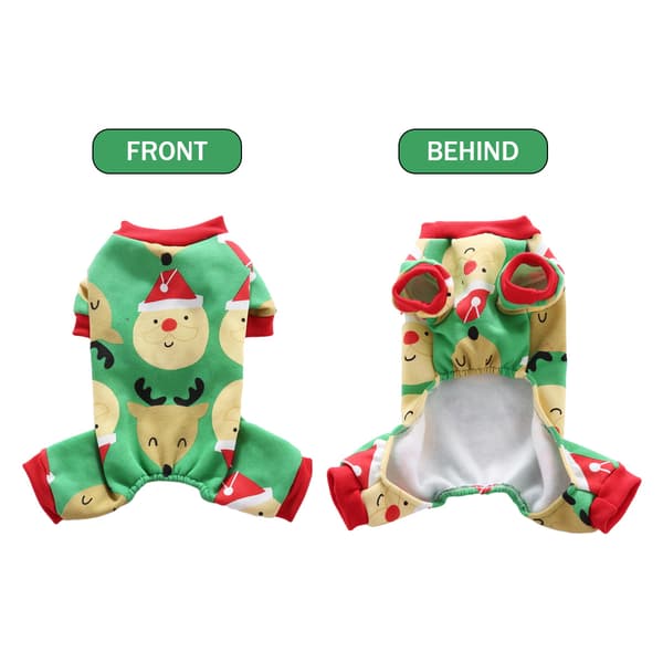 Hunde Julepyjamas Kæledyrstøj Hunde Julekostumer Hvalpe Jumpsuits (Grøn) L