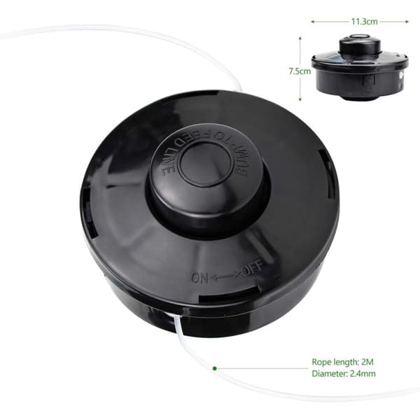Sett med 2 A6481 Nylon universalt børstehode for gresstrimmer M10