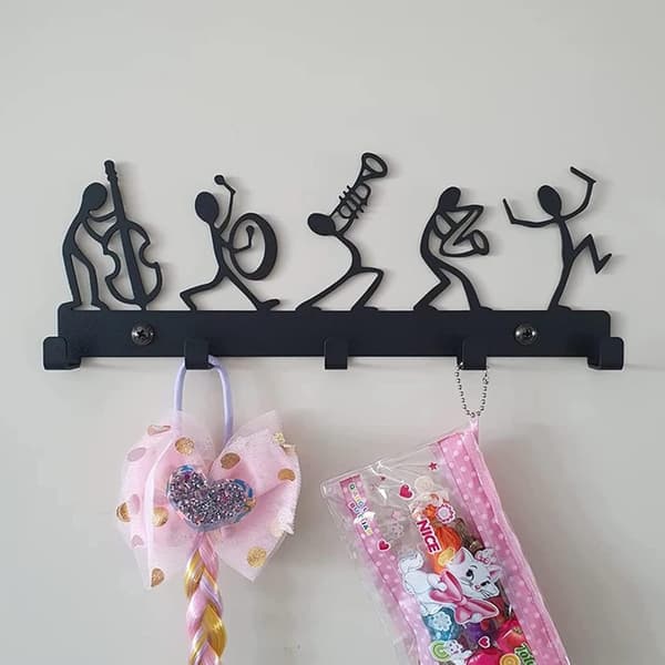 C-Creative avaimenperä musta, jossa 5 koukkua, postin järjestäjä ja avain