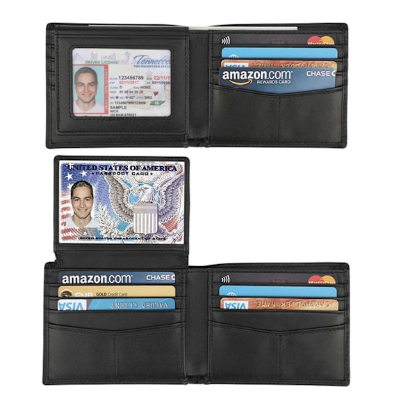 Mænds Ægte Læder RFID Blokerende Pas- og Sikkerhedspung