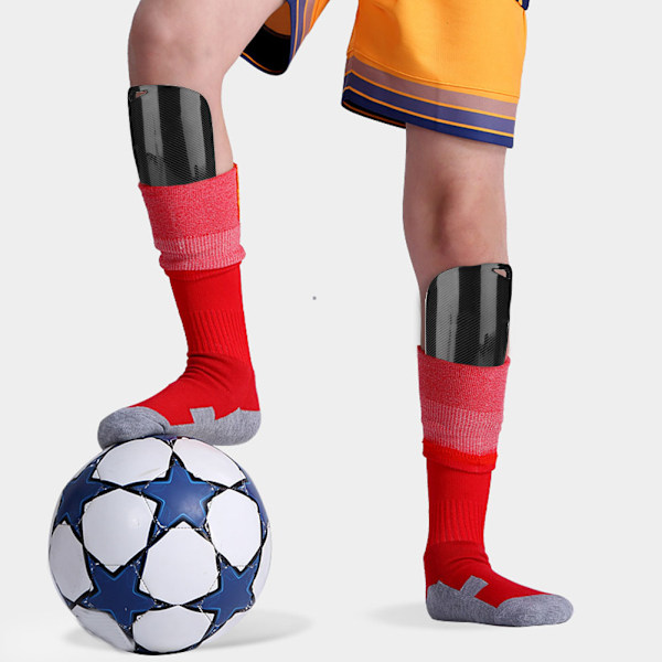 1 Par Sport Benskydd Förtjockade V/H Fotboll Tränings Benskydd för Vuxna (svart)