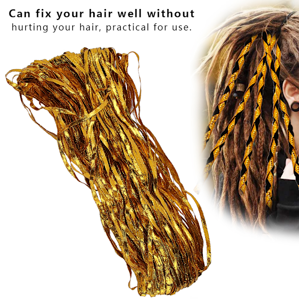 Trendiga Dreadlocks Hårsnoddar Dreadlocks Hårsmycken Dekoration Flätor Tillbehör Guld