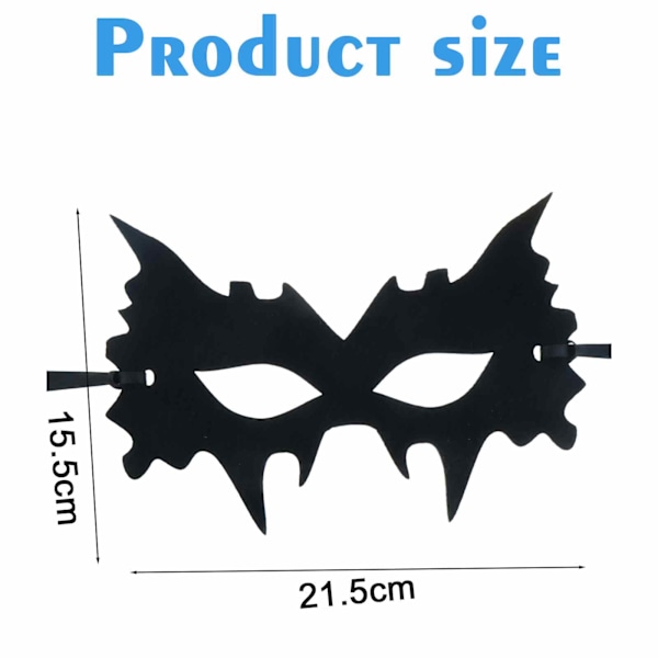 Halloween Maskerad Svart Fladdermusmask, Svart Unisex Filt Tyg Halv Ansikte Ögonmask, för Fest Cosplay Kostym Rekvisita Maskerad Karneval Tillbehör