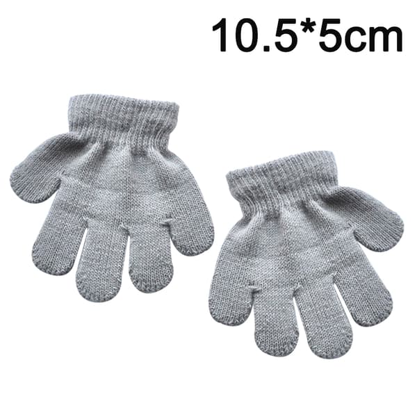 Børns vintervarme ensfarvede femfingerhandsker grey