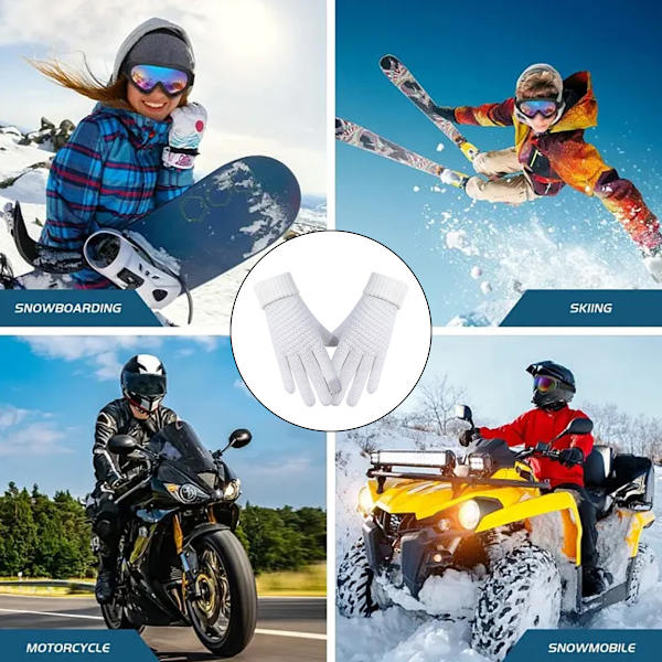 4 par dame vinter touch screen handsker varme fleeceforede strikkede handsker elastisk manchet vinter teksting handsker