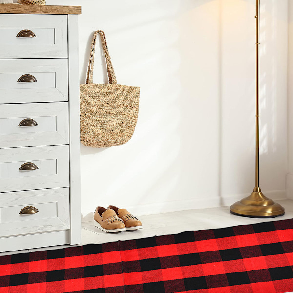 Buffalo Plaid Matta Bomull vävd tvättbar vintage rutig utomhus