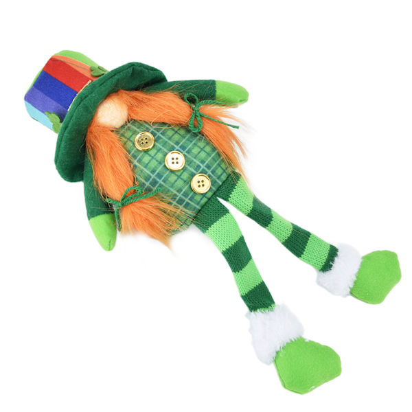 2 St. Patrick's Day Gnome plysch lyckobringande Leprechawn dockor dekorera ett familjebord dekorerat med regnbågshattar