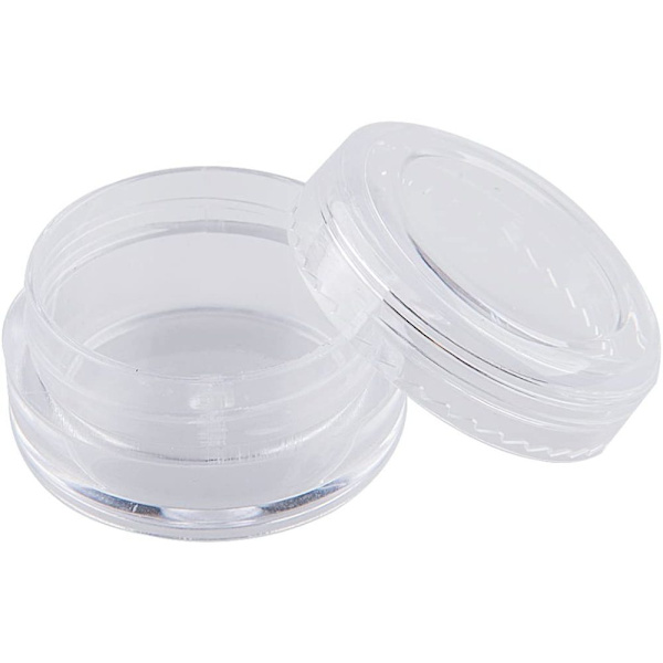 108 st tomma kosmetiska plastburkar, 5 ml genomskinliga runda reseburkar