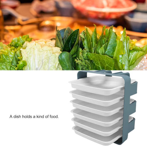 Matfat Rektangulär Sidoträtt Tallrik ABS Serveringsbricka med Fäste för Hemkök
