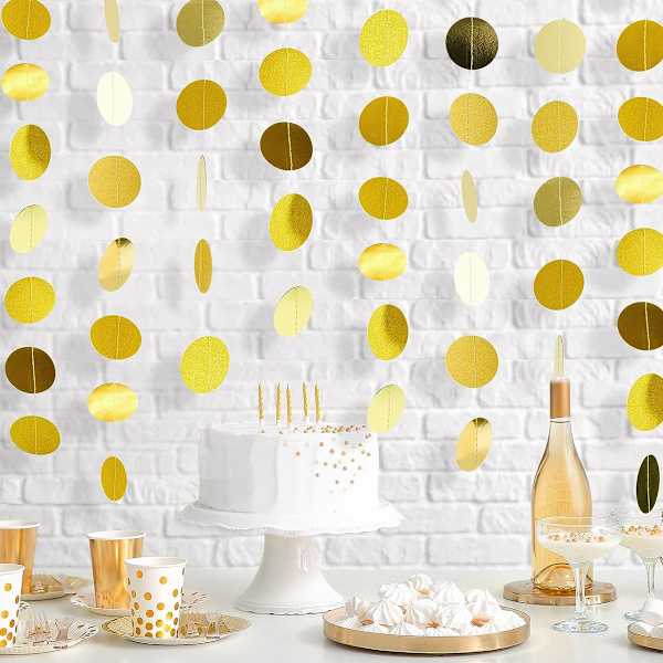 Glitterpapir polka dot guirlande til fest Hæng flag Fødselsdagspar