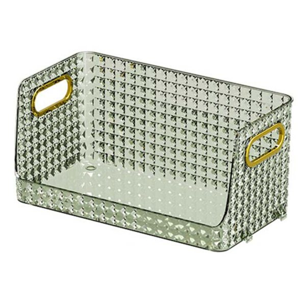 Kosmetik Organizer Stor Kapacitet Stabil Base Geometrisk Mønster PET Makeup Opbevarings Organizer Mørkegrøn