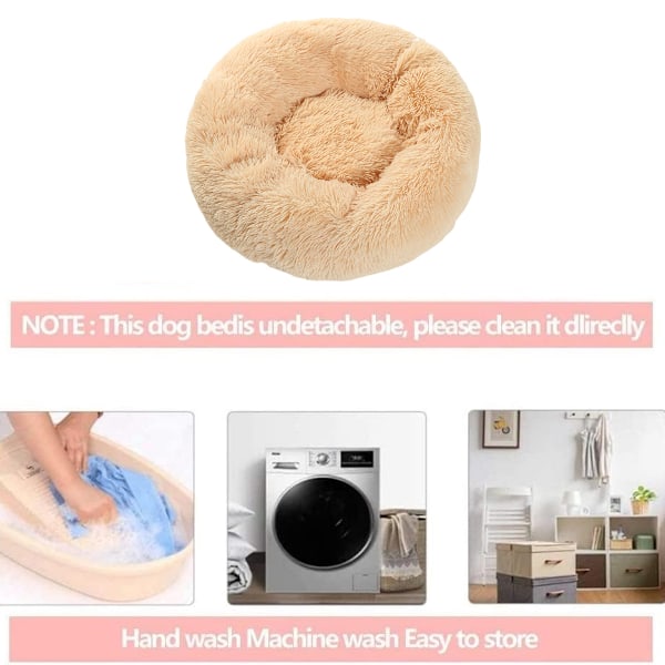 Husdjursbädd Kudde Bo med Fleece Mjuk Bekväm Varm Hund Katt Madrass Pad-50cm Ljus Orange