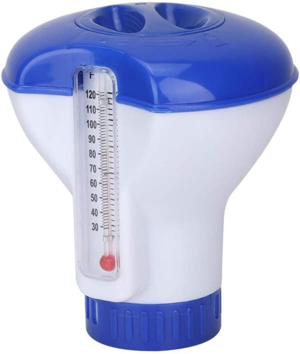 Flydende Pool Diffuser, Pool Klor Diffuser med Termometer, Automatisk Klor Diffuser til Alle og Pools,