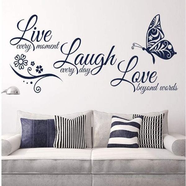 Live Love Laugh Set 3 Väggdekal Motiverande Väggdekaler, Fami