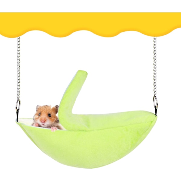 Bananformad hängmatta för hamster, husdjurssäng, varm hängmatta, husdjursburtillbehör, råttsömnbo, godisglidare, hamsterfågel