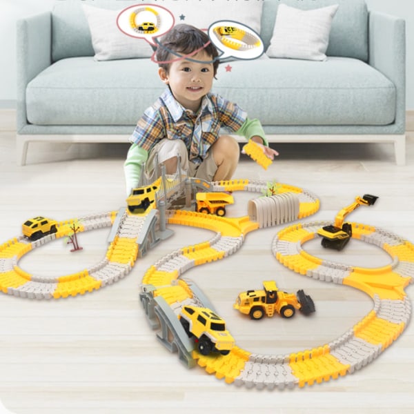 iHaHa 236 PCS Construction Race Tracks for Kids Boys Toys, 6