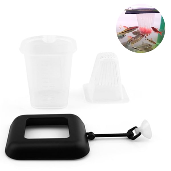 Akvarium rød orm kop rød orm feeder tragt kegle med sugekop fodring kop fodring ring